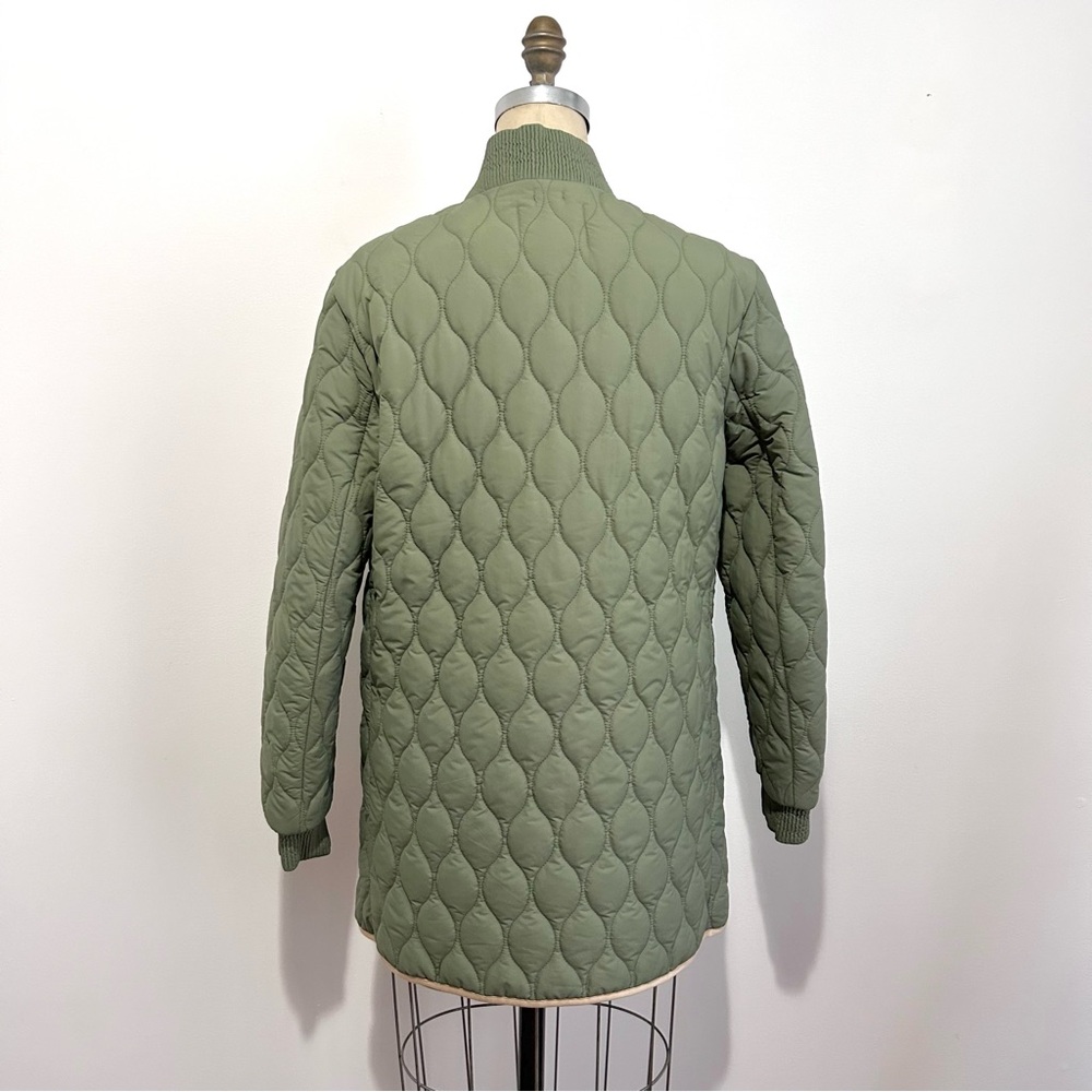 Soia & Kyo Olive Green Quilted Puffer Jacket with Beige Trim - Picture 6 of 7